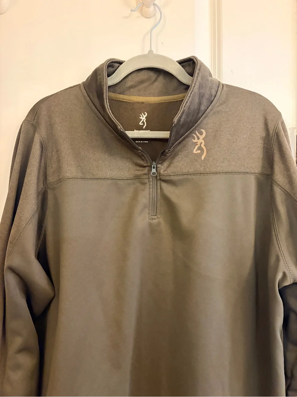 Browning Olive Green Quarter Zip Pullover Fleece XL Hunting Outdoor